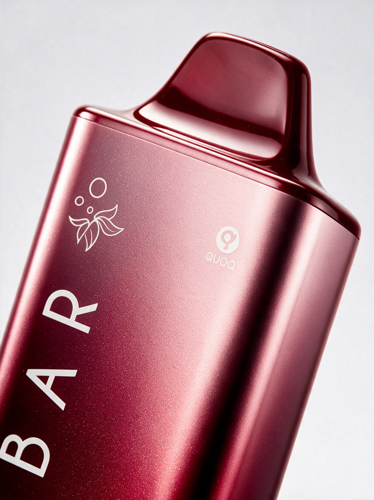 Close-up ELFBAR product advertising image in metallic red