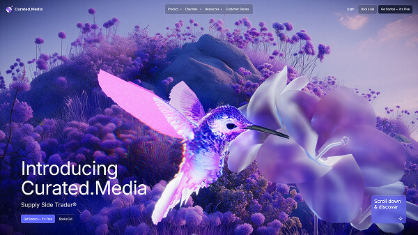 Curated.Media website design